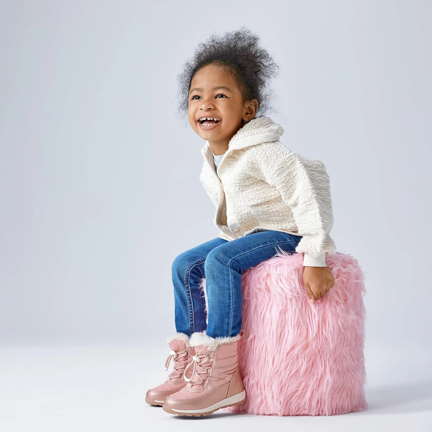 EasyStar Girls Boys Winter Cold Weather Warm Easy on off Water Resistance Snow Boots