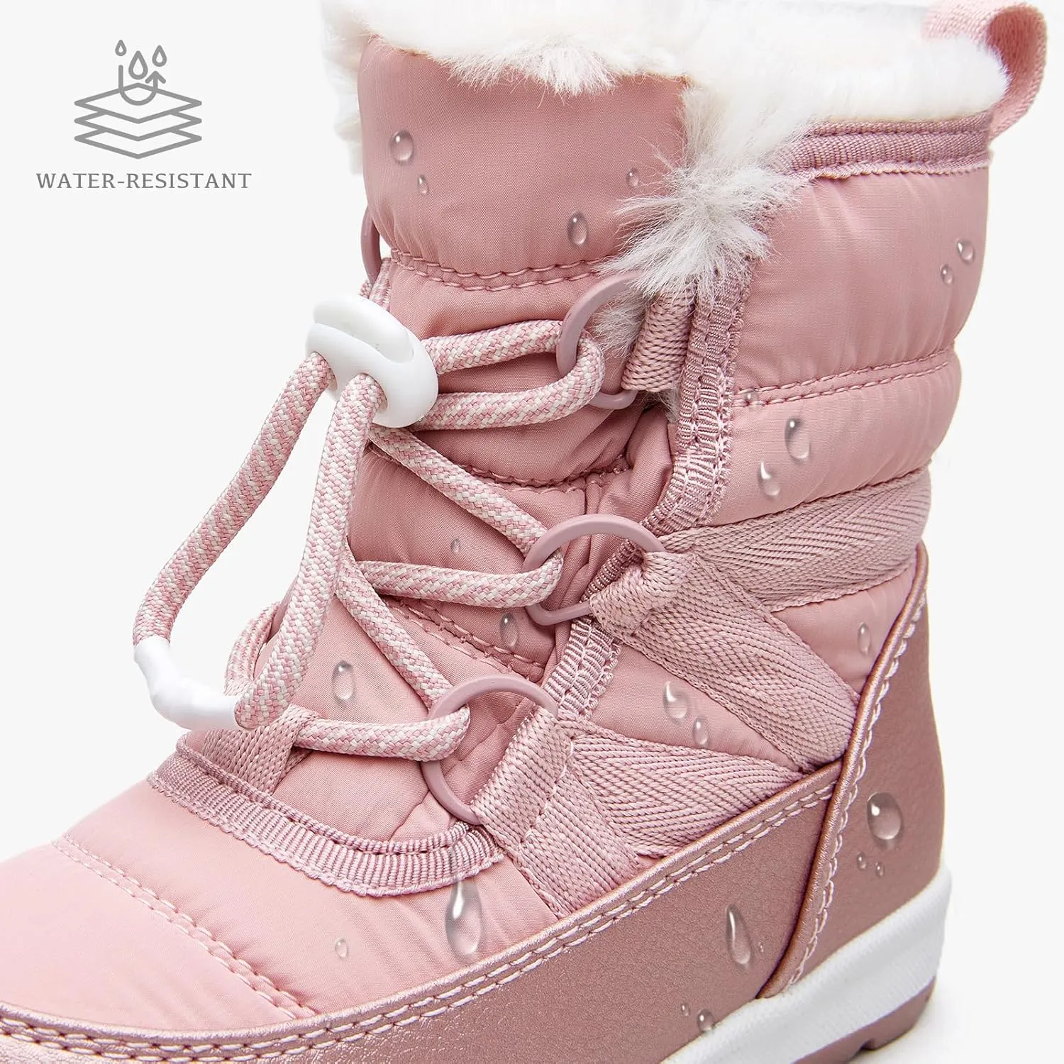 EasyStar Girls Boys Winter Cold Weather Warm Easy on off Water Resistance Snow Boots