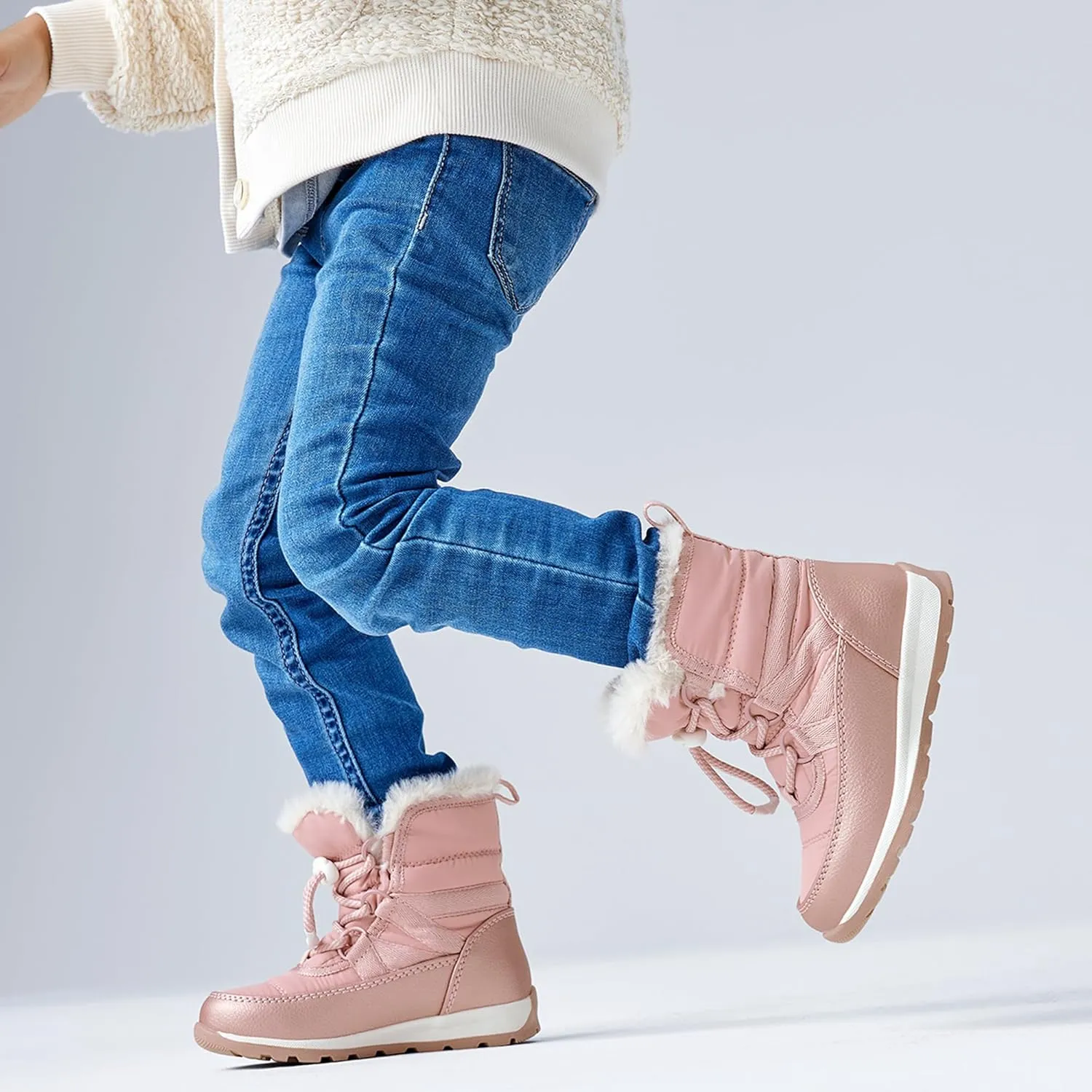 EasyStar Girls Boys Winter Cold Weather Warm Easy on off Water Resistance Snow Boots
