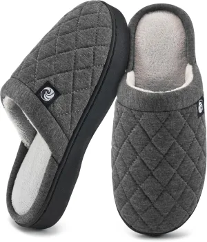 Ecetana Women's & Men's Memory Foam Bedroom Slippers - Comfortable Fuzzy Indoor/Outdoor House Shoes