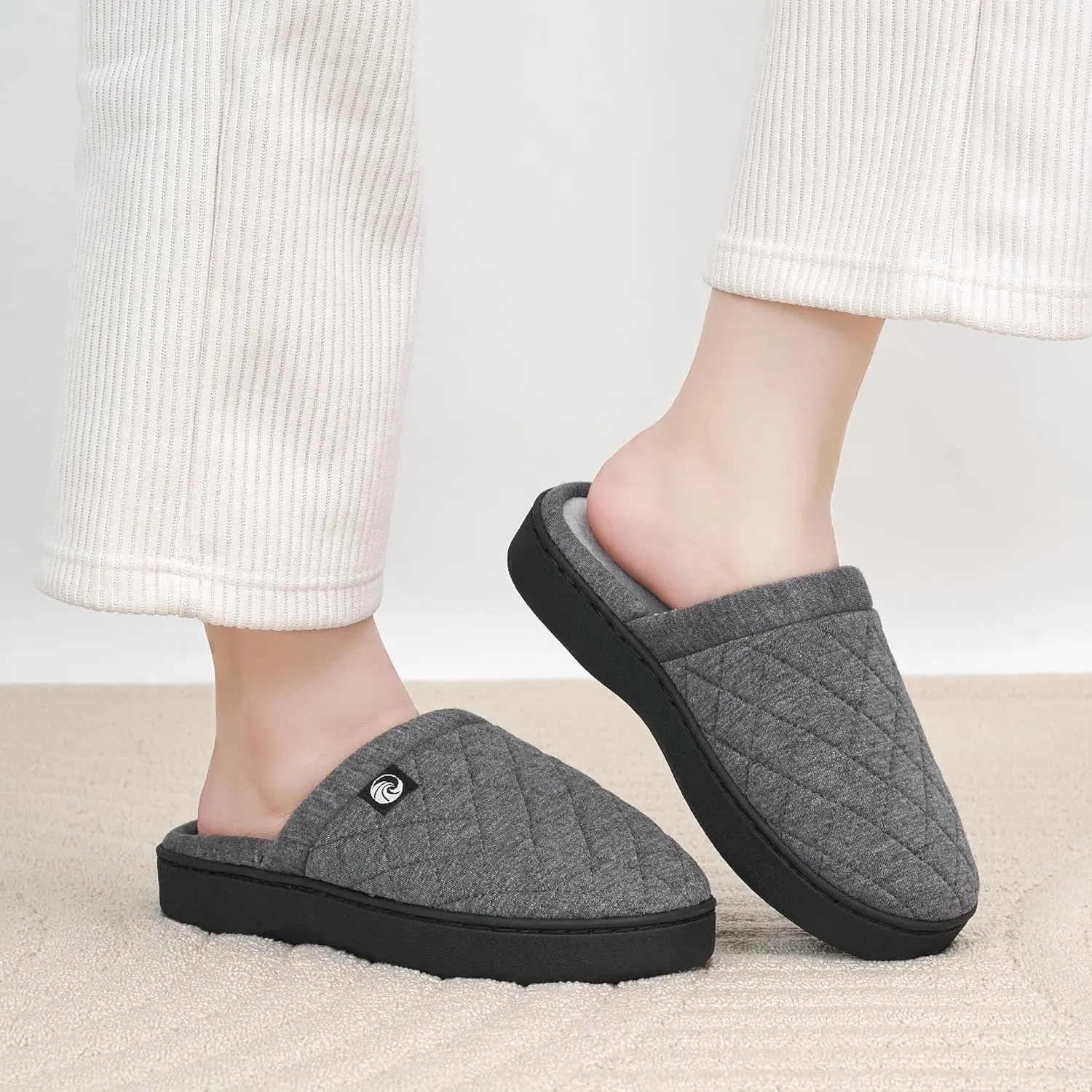 Ecetana Women's & Men's Memory Foam Bedroom Slippers - Comfortable Fuzzy Indoor/Outdoor House Shoes
