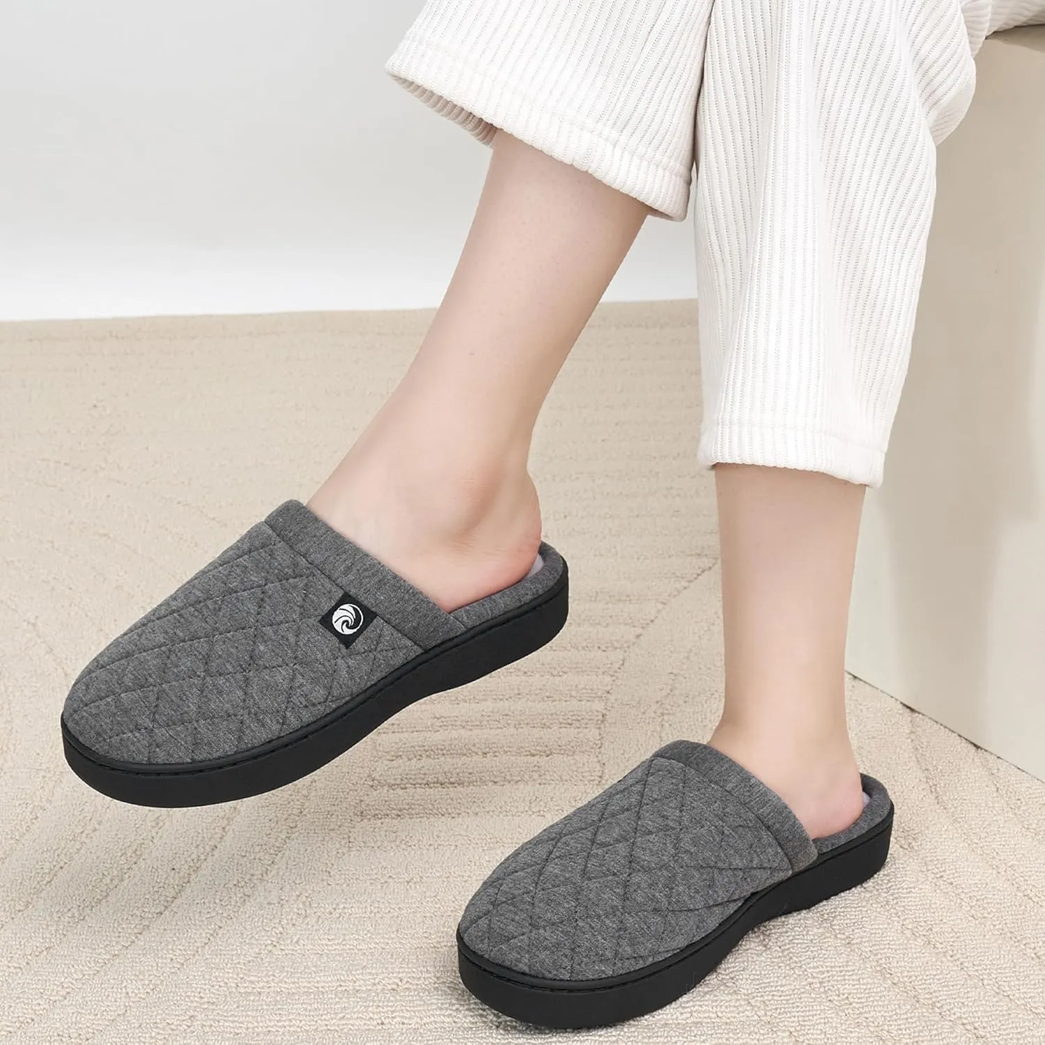 Ecetana Women's & Men's Memory Foam Bedroom Slippers - Comfortable Fuzzy Indoor/Outdoor House Shoes