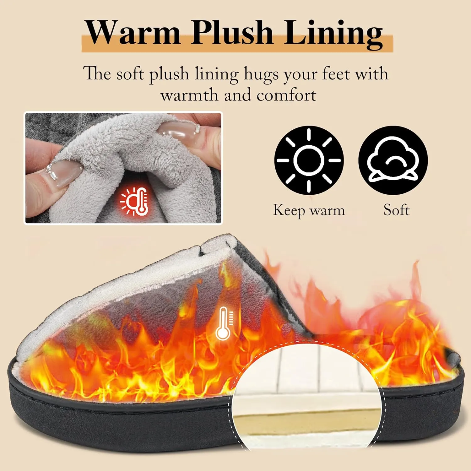 Ecetana Women's & Men's Memory Foam Bedroom Slippers - Comfortable Fuzzy Indoor/Outdoor House Shoes