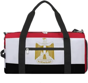 Egypt Flag Duffel Bag for Boys Girls with Wet Pocket Shoe Compartment