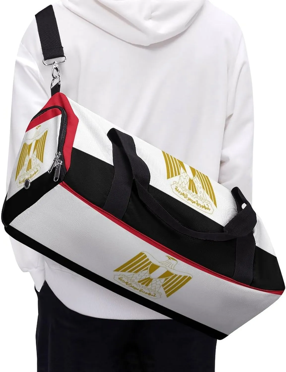 Egypt Flag Duffel Bag for Boys Girls with Wet Pocket Shoe Compartment