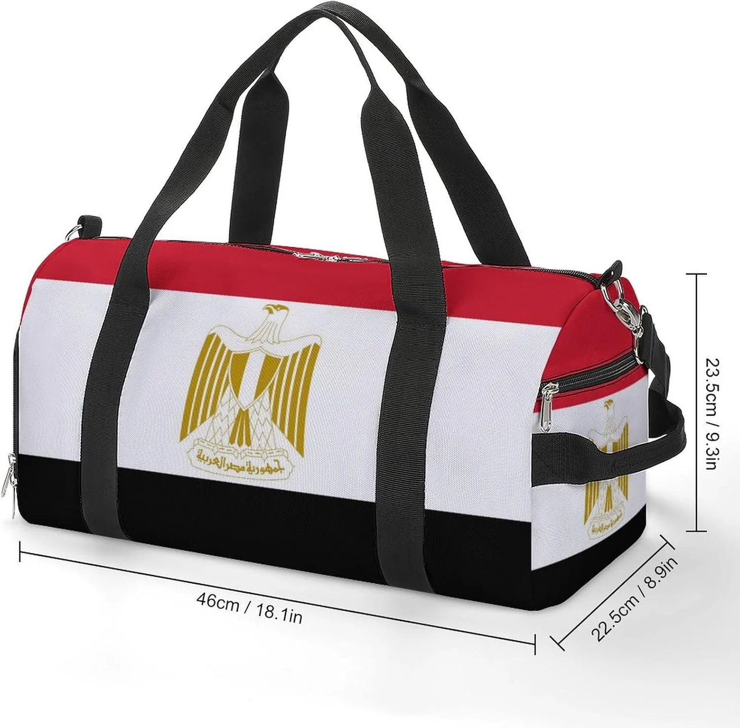 Egypt Flag Duffel Bag for Boys Girls with Wet Pocket Shoe Compartment