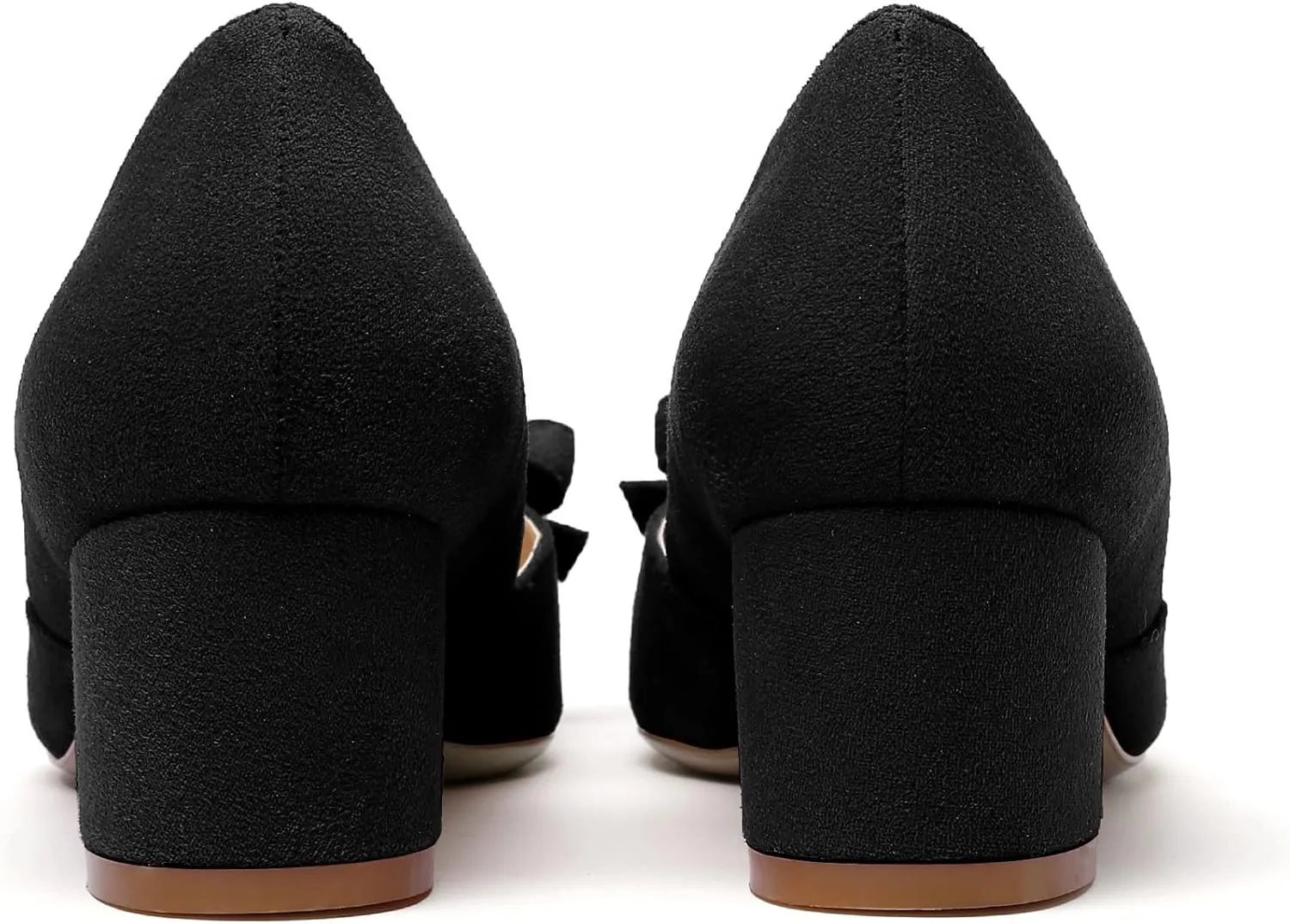 Eldof Women's D'Orsay Slip On Block Heels Pointed Toe Cut Out Comfortable 2 Inch Mid Block Heel Pumps Casual Office Ladies Shoes