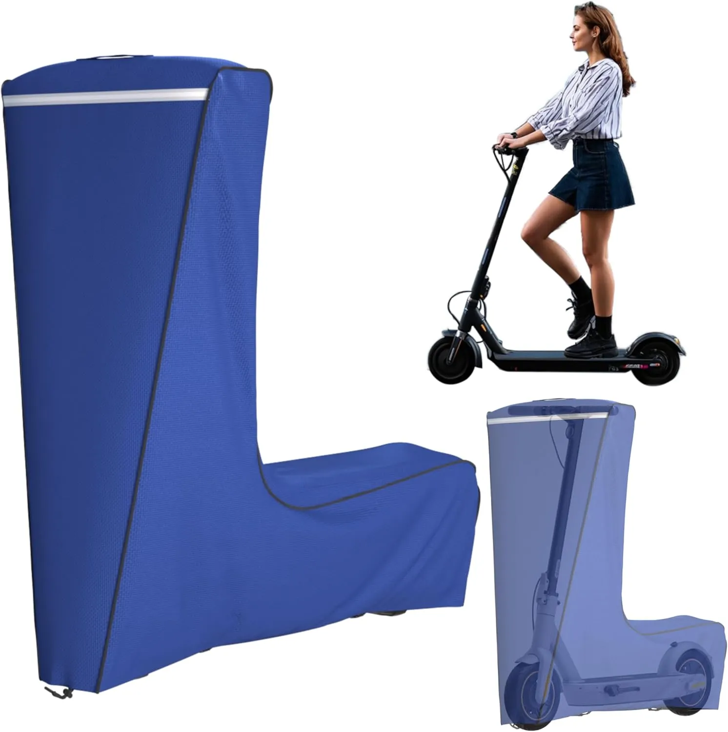 Electric Scooter Cover,1680D Heavy Duty Waterproof and Dustproof Oxford Cloth, UV Resistant & Anti-Scratch, Includes Storage Pouch,A Better Fitting Electric Scooter Cover (54x8x52)
