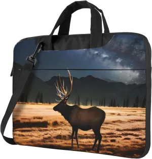 Elk in the meadow Ultra-thin portable shoulder laptop bag Stylish and Protective Shockproof soft lining