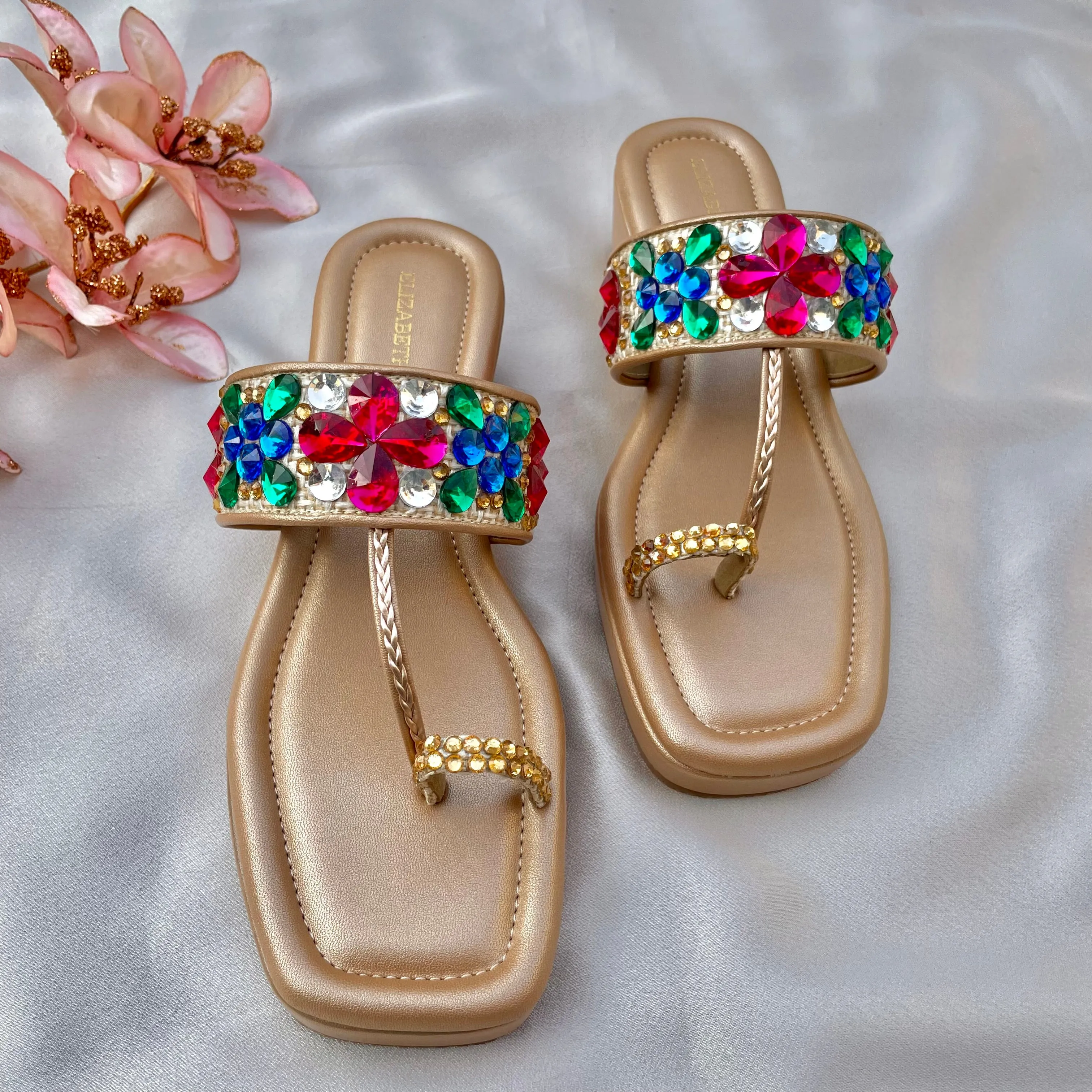ELZ CRYSTAL Wedge Kolhapuri