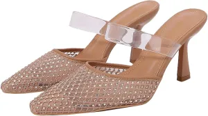 Embroidered Kitten Heels For Women Slingback Comfortable Floral Wedding Pumps