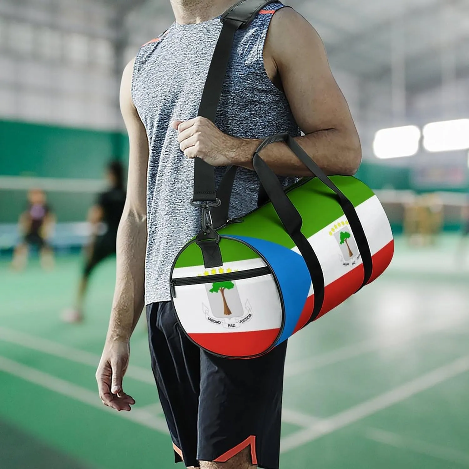 Equatorial Guinea Flag Waterproof Gym Duffel for Men Women Sports Travel Tote Bag