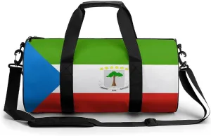 Equatorial Guinea Flag Waterproof Gym Duffel for Men Women Sports Travel Tote Bag