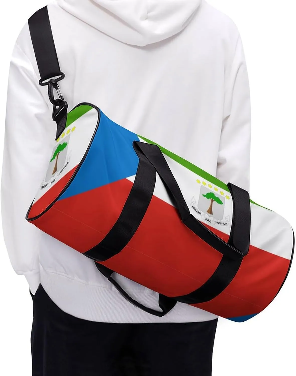 Equatorial Guinea Flag Waterproof Gym Duffel for Men Women Sports Travel Tote Bag