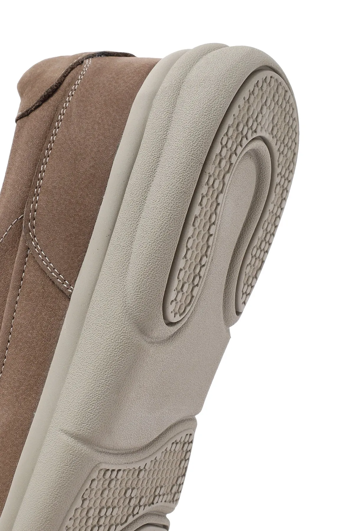 Erkek Bej Nubuk Deri Comfort Loafer