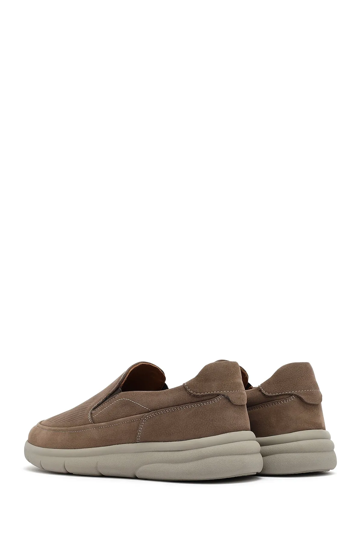 Erkek Bej Nubuk Deri Comfort Loafer
