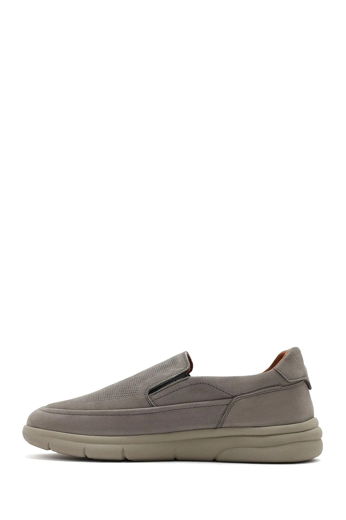 Erkek Gri Nubuk Deri Comfort Loafer