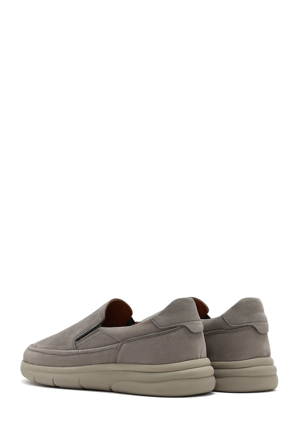 Erkek Gri Nubuk Deri Comfort Loafer