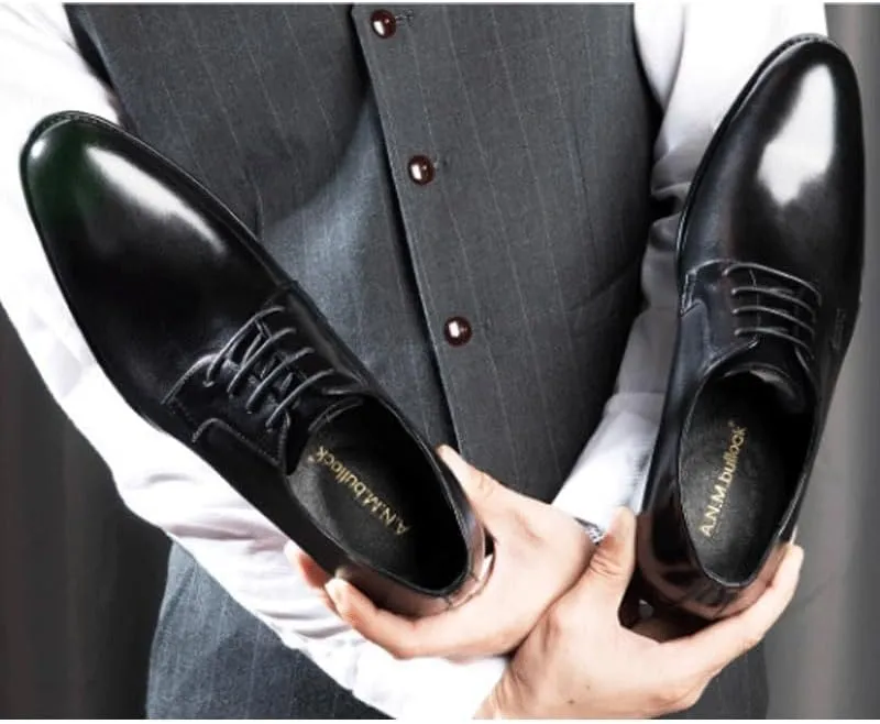 Executive-Grade Oxford Dress Shoes for Men with Flexible Leather Sole - Church & Boardroom Ready