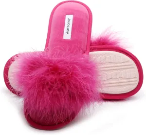 Extreme Plush Lady’s Sexy Slip-on Comfortable Slippers Women’s Fluffy Indoor Open-toe Scuff