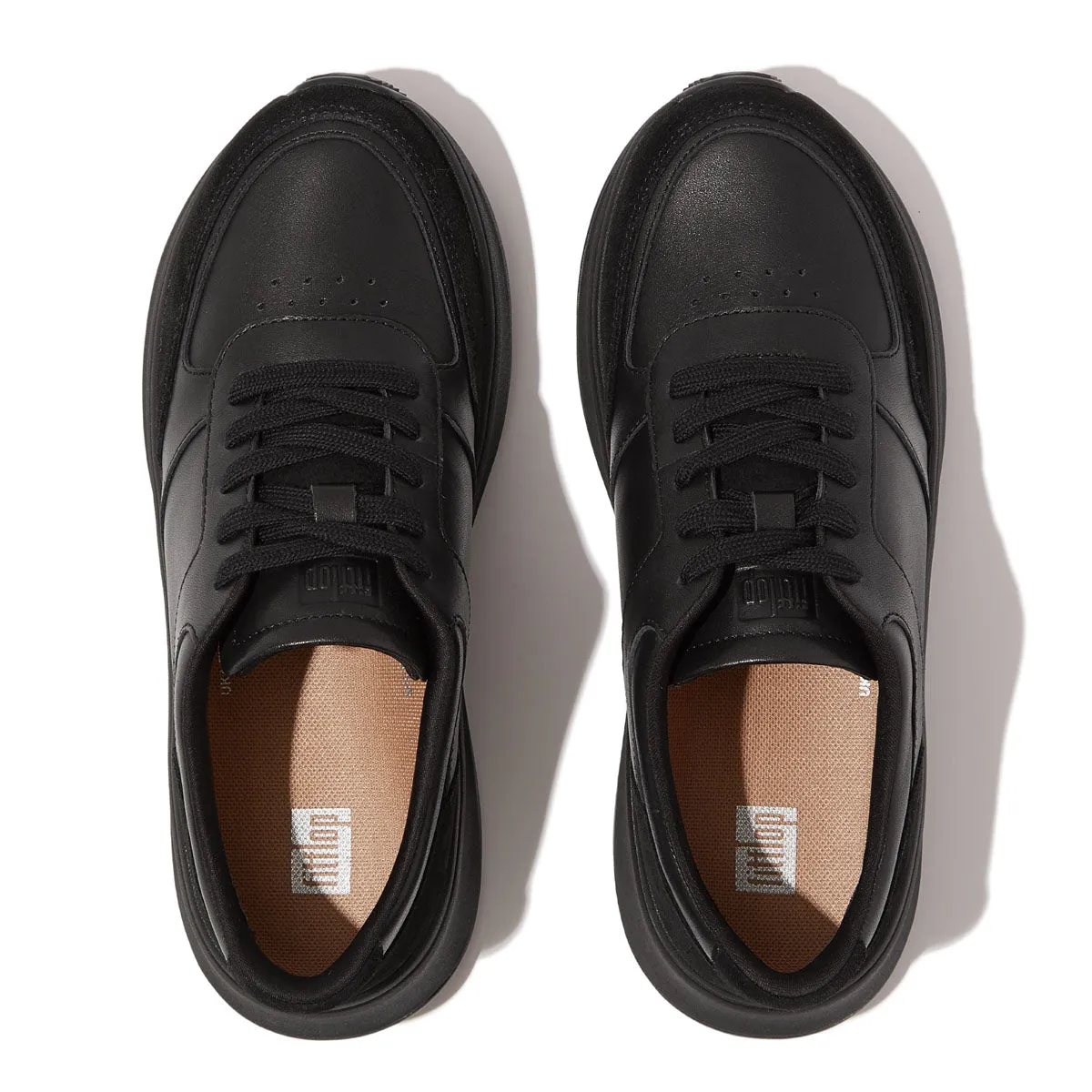 F-MODE Leather/Suede Flatform Sneakers