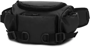 Fanny Pack Men's Waist Bag Shoulder Bag Large Capacity Tactical Belt Bags for Men 5 Pocket Outdoor Sporting Male Fanny Pack (Black)