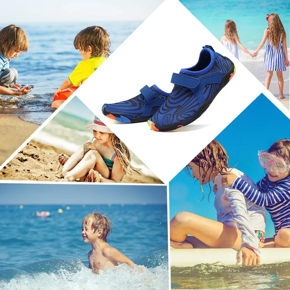 FANTURE Girls & Boys Water Shoes Lightweight Comfort Sole Easy Walking Athletic Slip on Aqua Sock(Toddler/Little Kid/Big Kid)