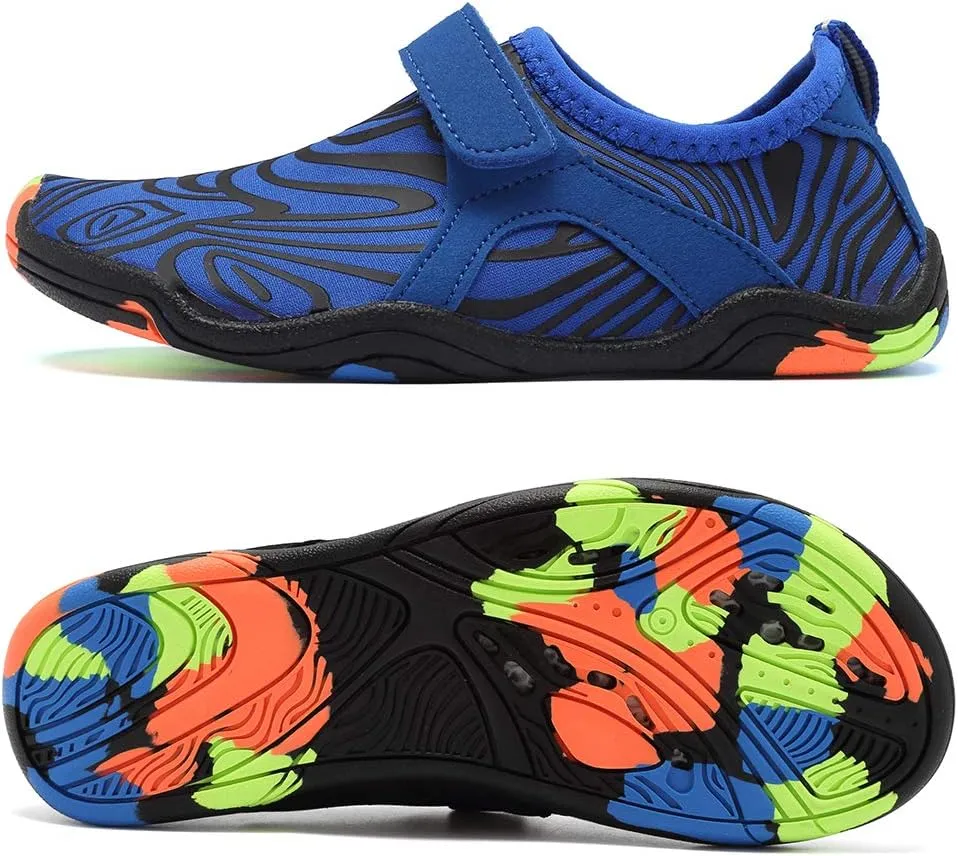 FANTURE Girls & Boys Water Shoes Lightweight Comfort Sole Easy Walking Athletic Slip on Aqua Sock(Toddler/Little Kid/Big Kid)