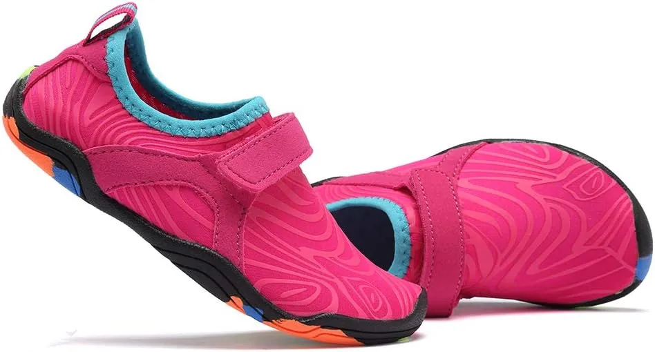 FANTURE Girls & Boys Water Shoes Lightweight Comfort Sole Easy Walking Athletic Slip on Aqua Sock(Toddler/Little Kid/Big Kid)