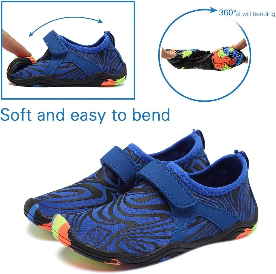 FANTURE Girls & Boys Water Shoes Lightweight Comfort Sole Easy Walking Athletic Slip on Aqua Sock(Toddler/Little Kid/Big Kid)