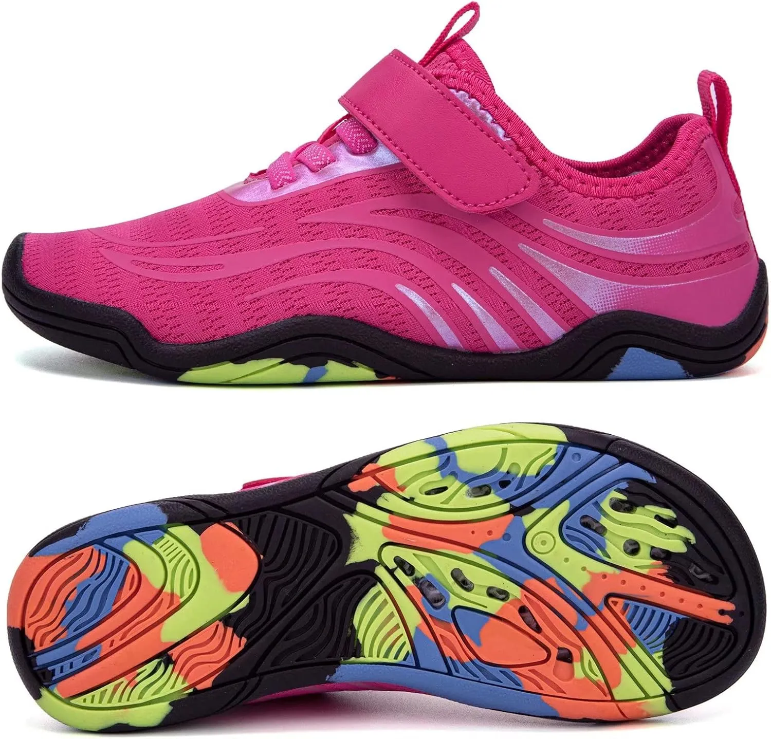 FANTURE Girls & Boys Water Shoes Lightweight Comfort Sole Easy Walking Athletic Slip on Aqua Sock(Toddler/Little Kid/Big Kid)