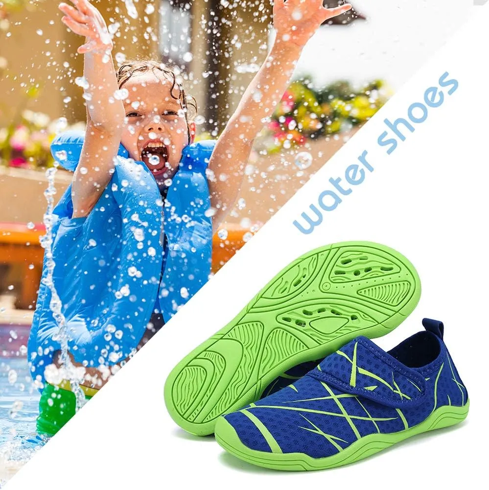 FANTURE Girls & Boys Water Shoes Lightweight Comfort Sole Easy Walking Athletic Slip on Aqua Sock(Toddler/Little Kid/Big Kid)