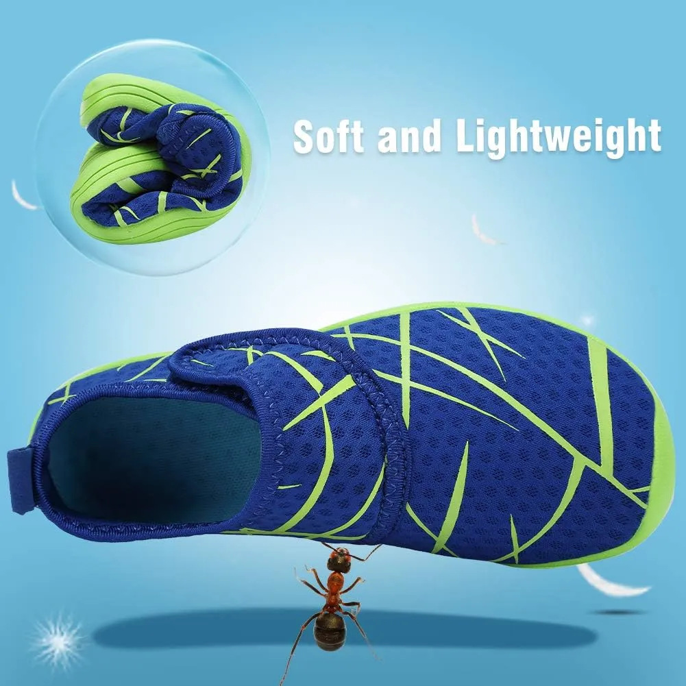 FANTURE Girls & Boys Water Shoes Lightweight Comfort Sole Easy Walking Athletic Slip on Aqua Sock(Toddler/Little Kid/Big Kid)