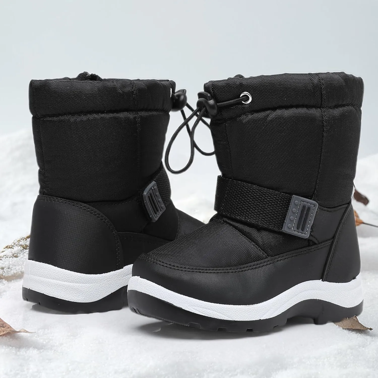 Felabo Toddler Snow Boots for Boys Girls Water Resistant Warm Winter Boots with Non Slip Sole Easy On Side Zipper Closure (Toddler/Little Kid)