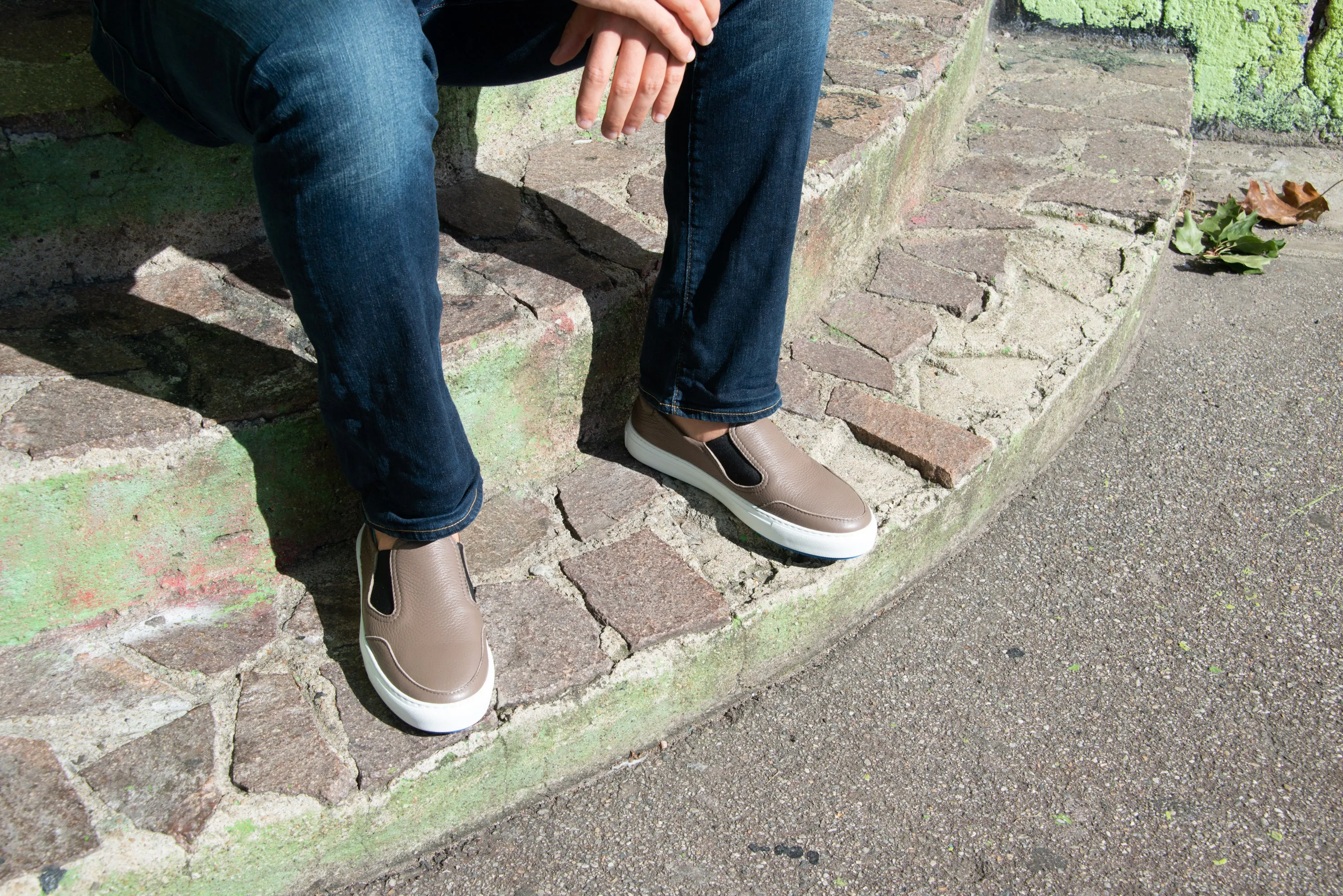 Fifty-12 Men's Batolomeo K0003S15 Beige Leather with Black Elastic Loafer Shoe