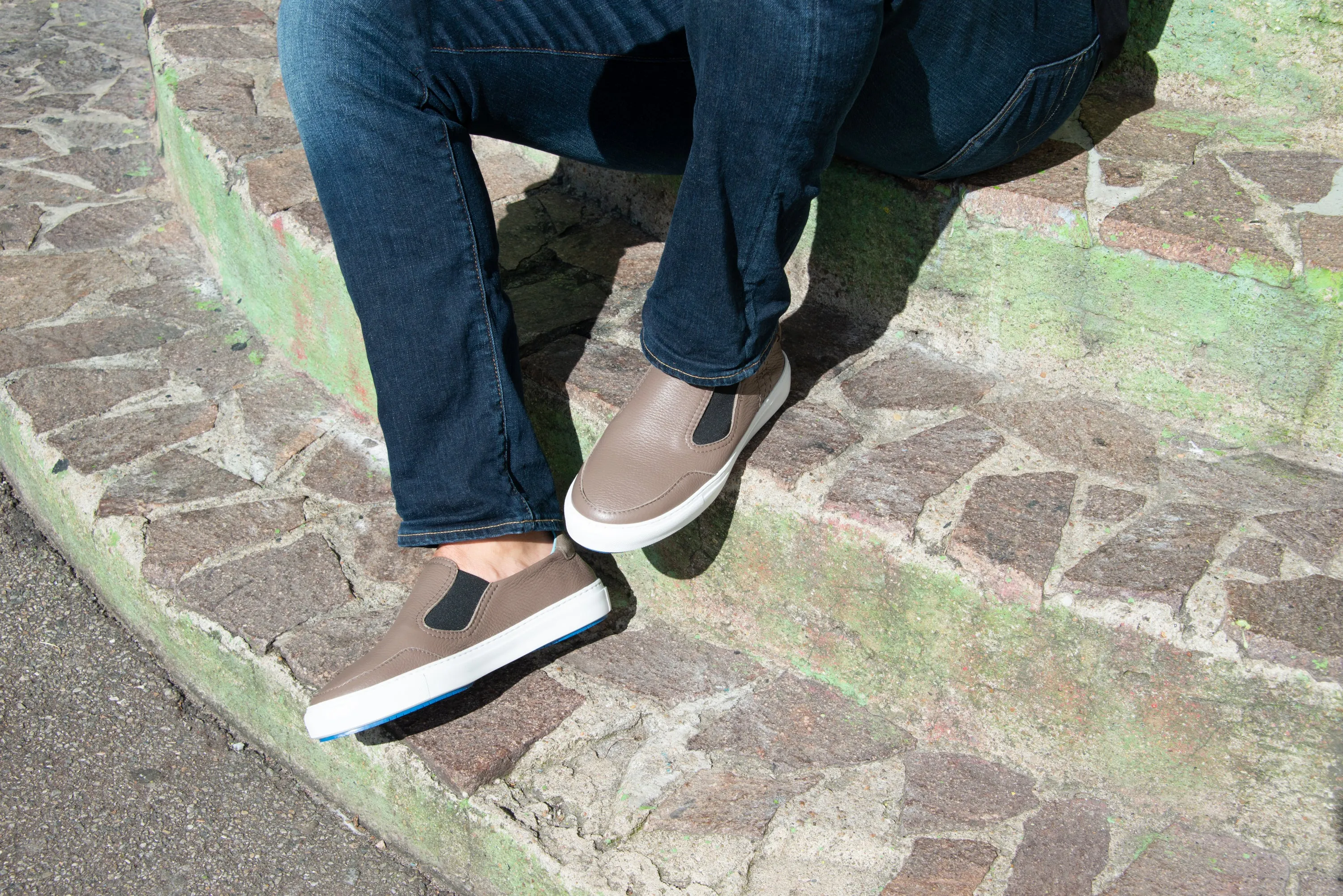 Fifty-12 Men's Batolomeo K0003S15 Beige Leather with Black Elastic Loafer Shoe