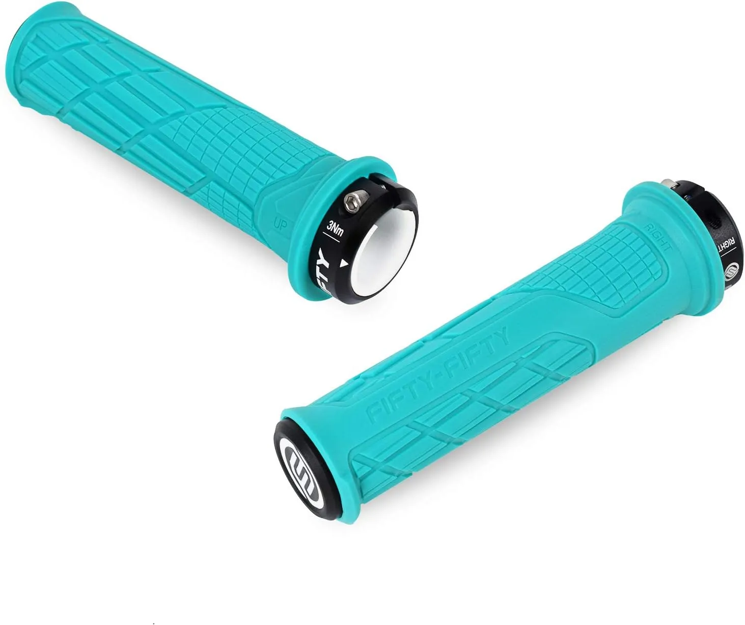 FIFTY-FIFTY Mountain Bike Handlebar Grips, Single Lock-on MTB Grips, Comfortable and Lock On, Non-Slip Bicycle Handle, Fit for All Mountain, Enduro, Downhill