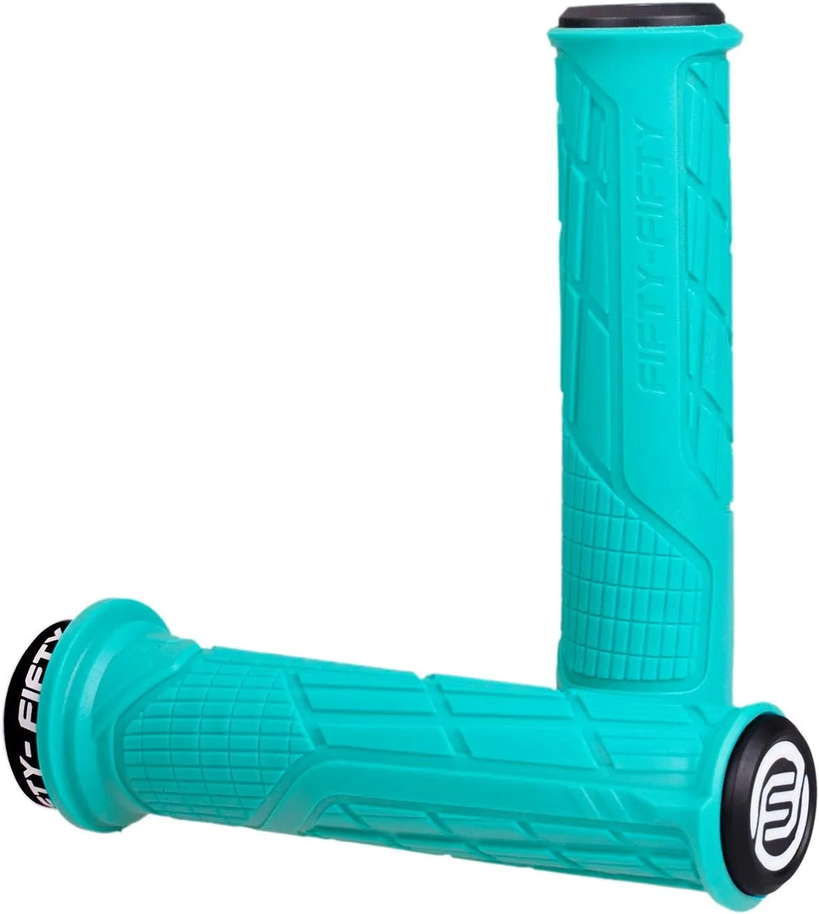 FIFTY-FIFTY Mountain Bike Handlebar Grips, Single Lock-on MTB Grips, Comfortable and Lock On, Non-Slip Bicycle Handle, Fit for All Mountain, Enduro, Downhill