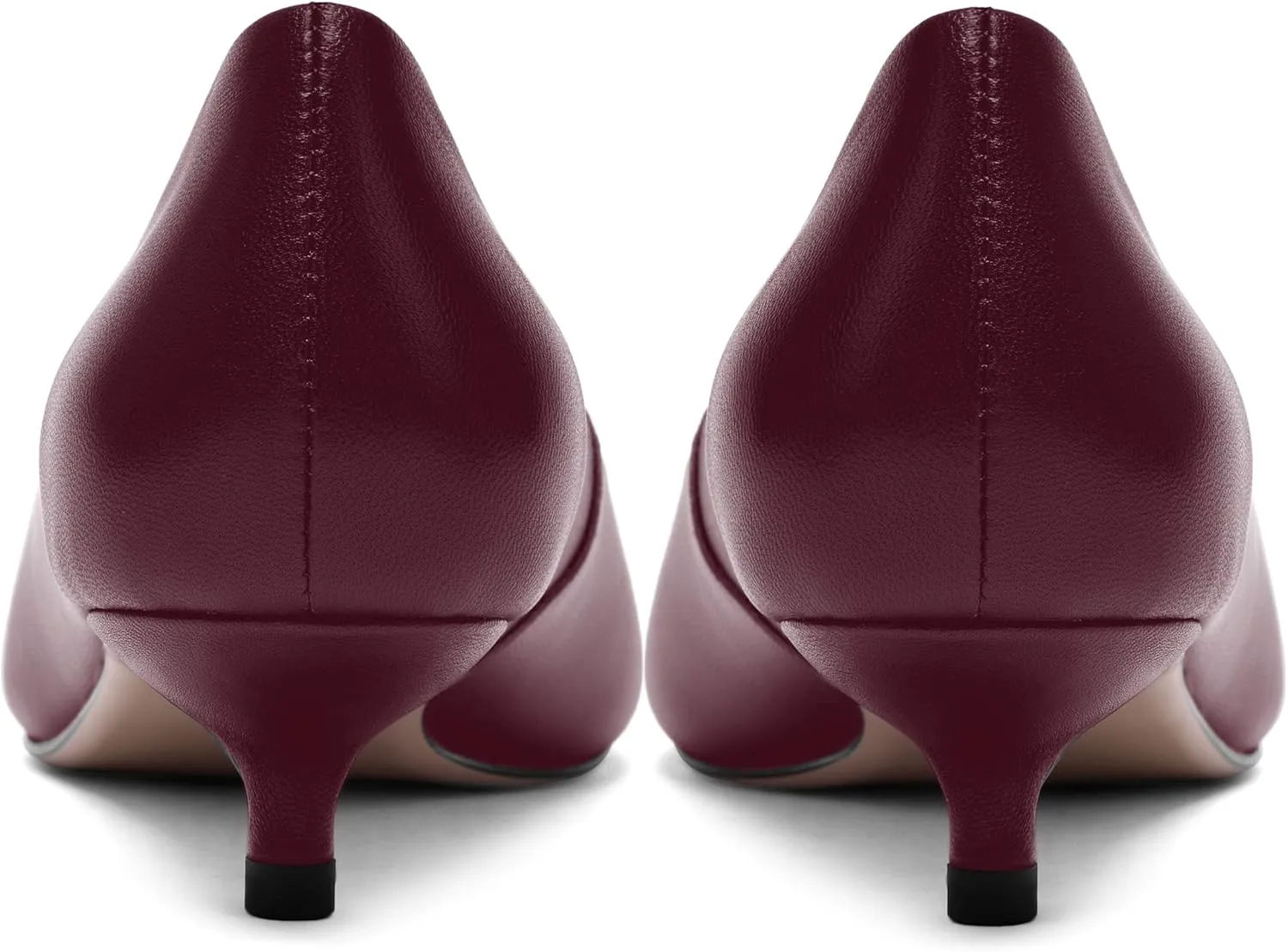 FOGEENA Womens Dating Matte Leather Comfortable Slip On Pointed Toe Casual Kitten Low Heel Pumps Dressy Shoes 1.5 Inch