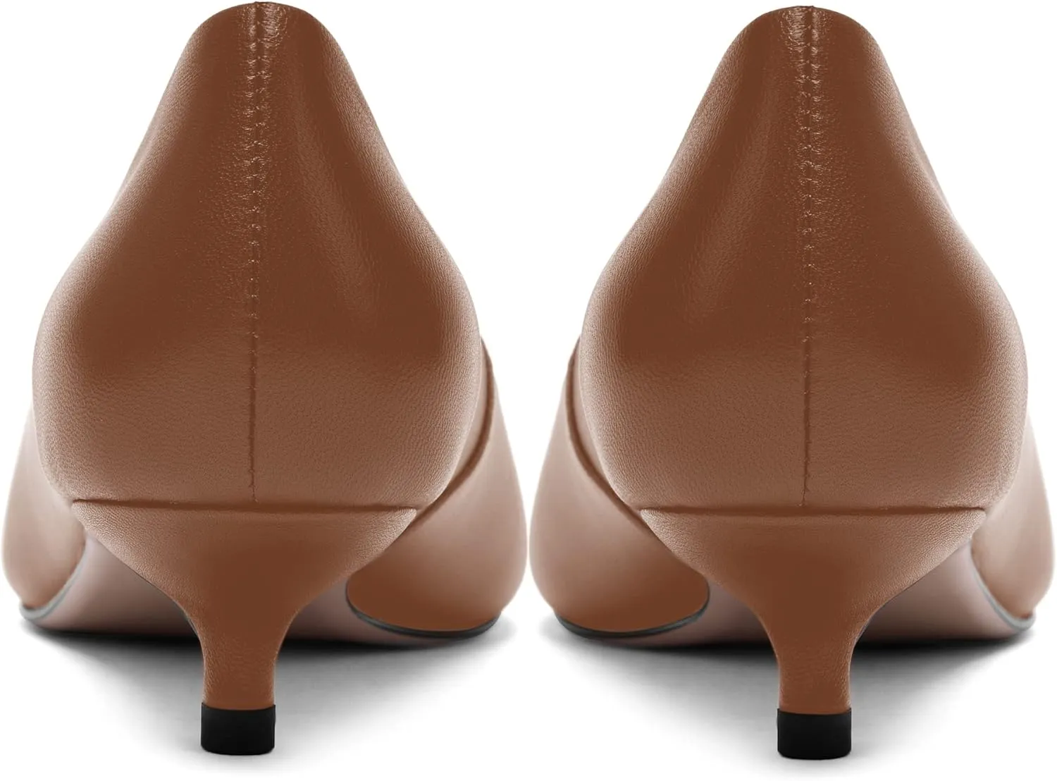 FOGEENA Womens Dating Matte Leather Comfortable Slip On Pointed Toe Casual Kitten Low Heel Pumps Dressy Shoes 1.5 Inch
