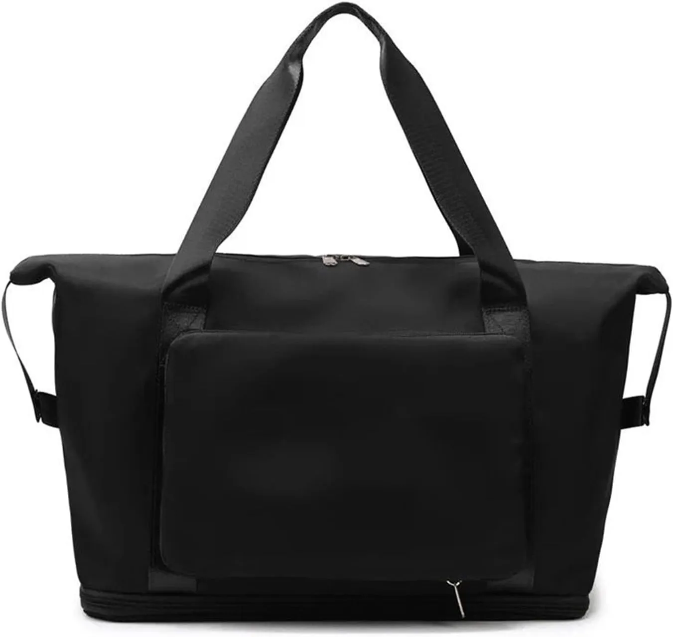 Foldable Large Capacity Storage Folding Bags Travel Bags Handy Luggage Handbags Women's Gym Bags (Color : Black, Size : 42x28x22cm)