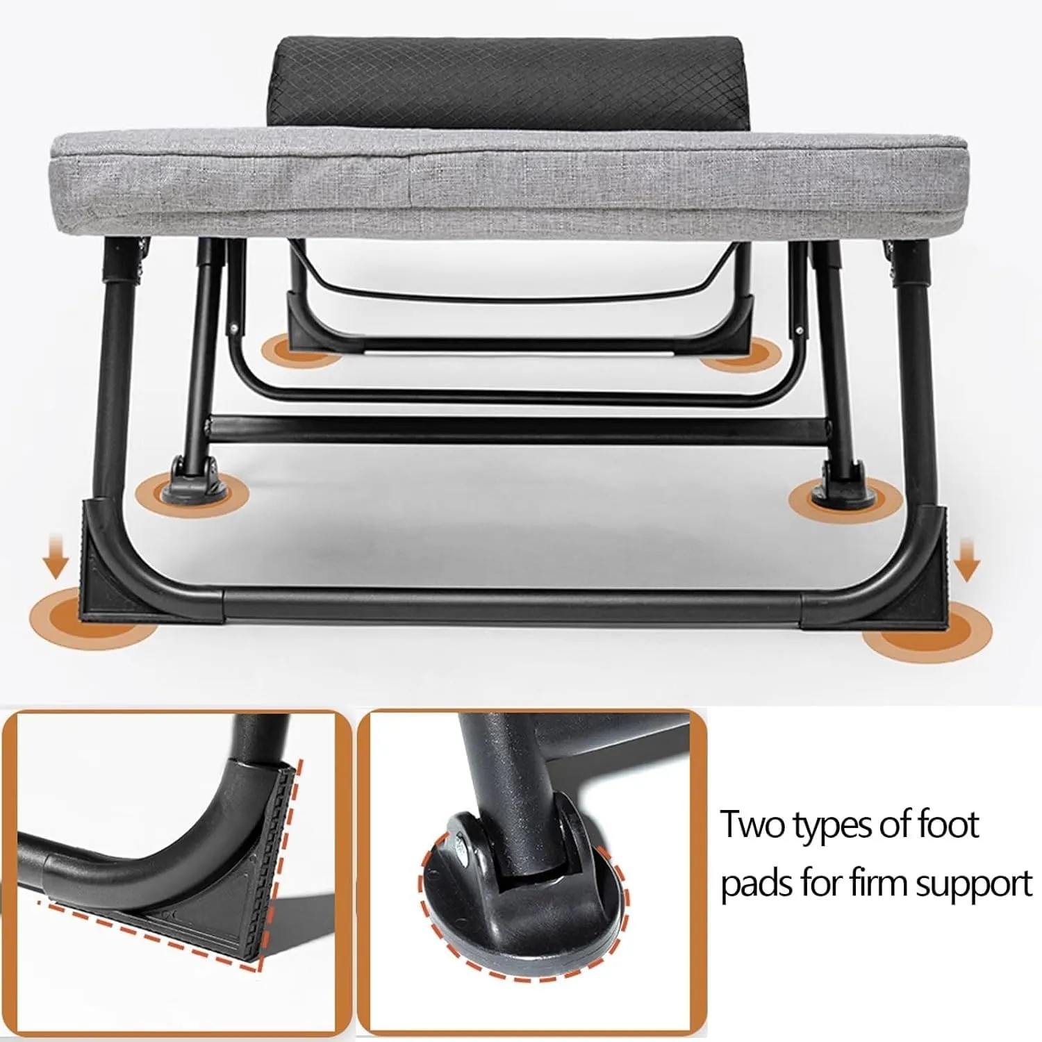 Folding Camping Bed 4 Adjustment Levels Sleeping Cots for Adults with Removable Mattress Camping Cot Load 220lbs Folding Cot