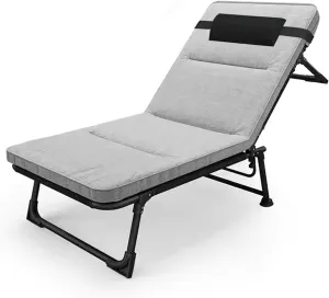 Folding Camping Bed 4 Adjustment Levels Sleeping Cots for Adults with Removable Mattress Camping Cot Load 220lbs Folding Cot