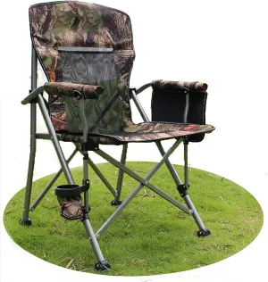 Folding Camping Chair Simple Portable Camping Chair Extra Large Heavy Duty Outdoor Chair Fishing Chair Beach Chair with Cup Holder and Storage Bag, Breathable Mesh on Back, Capaci
