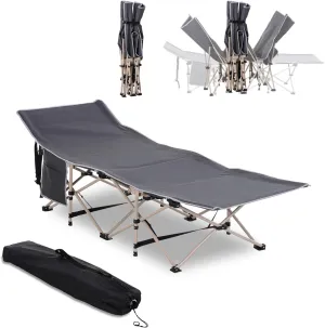 Folding Camping Cot for Adults - Elevated Sleeping Bed, Portable & Durable for Travel, Hiking, Camping