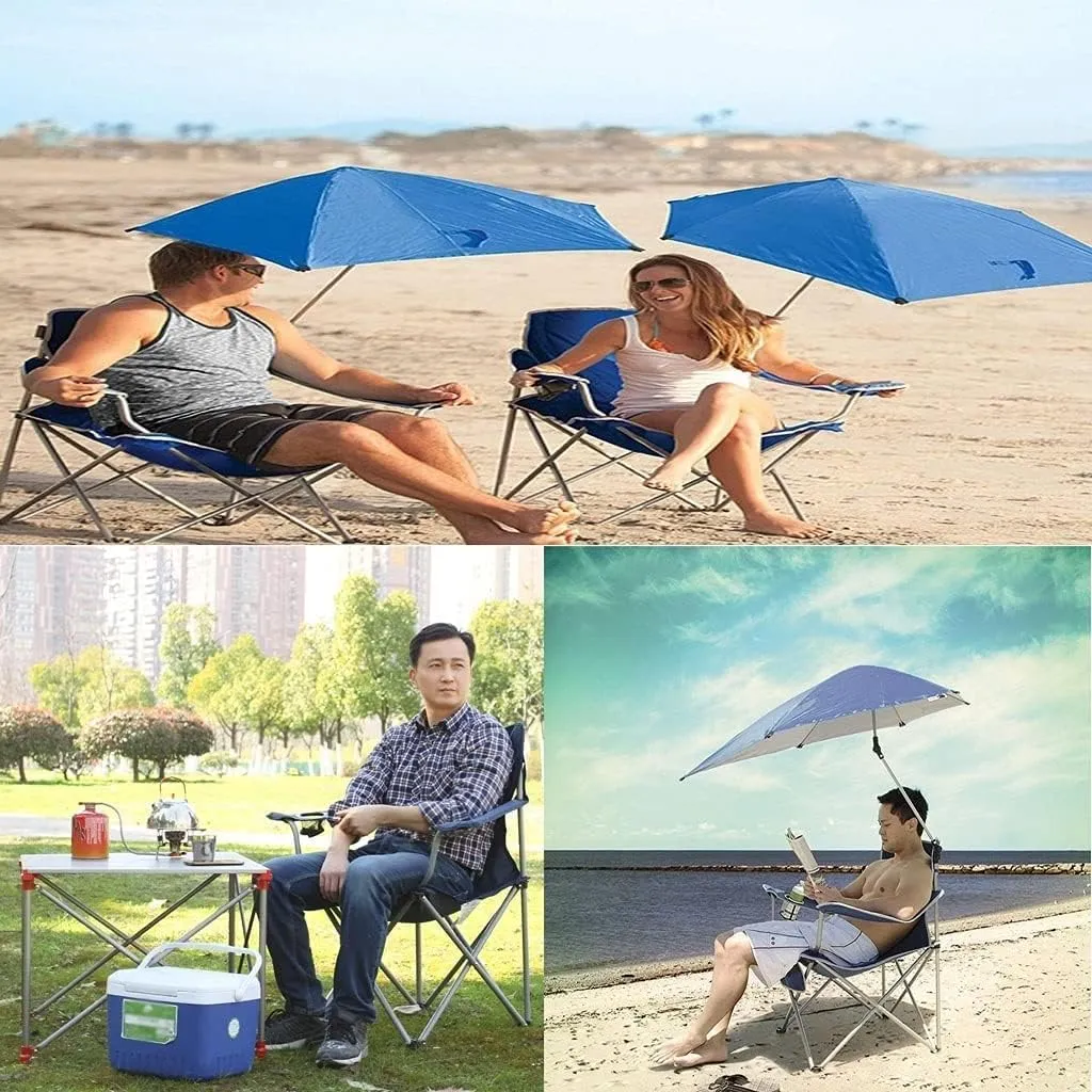 Folding Chairs Padded Camping Chairs Outdoor Folding Armchair with Cup Holder Beach Fishing Chair Portable Leisure High Backrest Chair Portable Camping Chair(Color:Blue)