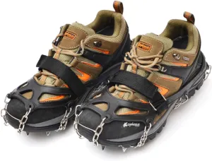 GANAZONO Outdoor Snow Equipment Easy-on/Off Anti-Skid Crampons for Wet Ice and Mud