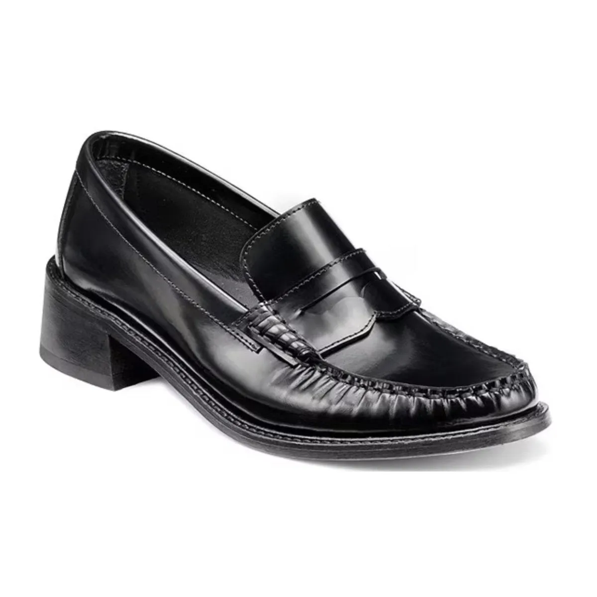 G.H. Bass Women's Whitney Heel Loafer Black Leather
