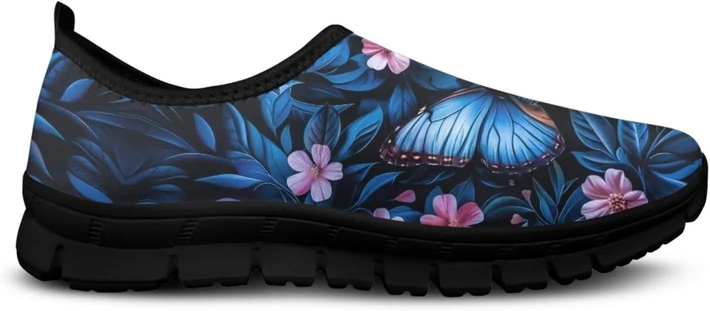 GOSTONG Sneakers for Women Non Slip Soft EVA Sole Running Hiking Shoes Easy Slip on Loafers Indoor Outdoor Black US 5.5-11.5
