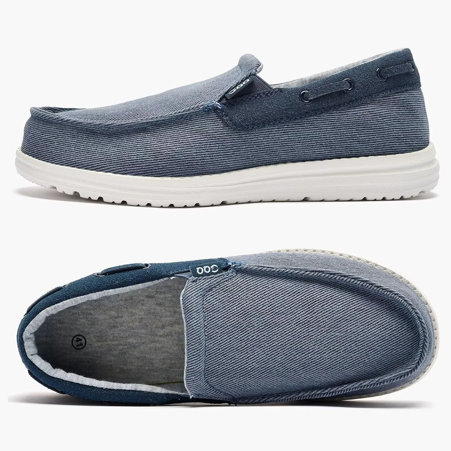 GQQ Mens Slip-on Loafers Casual Shoes - Mens Boat Shoes Comfortable Lightweight Canvas Walking Shoes